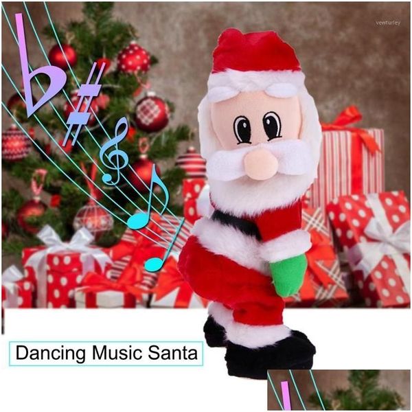 Decorações de Natal Presente Dançando Brinquedo Musical Elétrico Papai Noel Boneca Twerking Cantando1 Drop Delivery Home Garden Festa Festiva Su Ototb