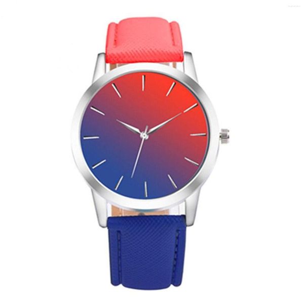 Relógios de pulso criativo listra senhoras relógio de quartzo simples duas cores casual moda feminina versátil temperamento reloj para mujer