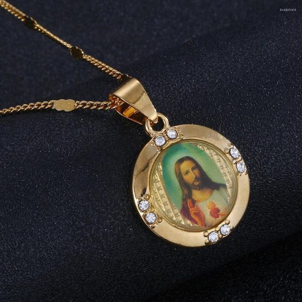 Anhänger Halsketten Jesus Porträt Anhänger Halskette Himmlischer Vater Kreuz Christlicher Kettenschmuck