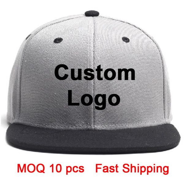 Boné personalizado com logotipo bordado 3D, aba plana, tênis, hip hop, tour, completo, equipado, caminhoneiro, beisebol, esporte, personalizado, snapback ha289m