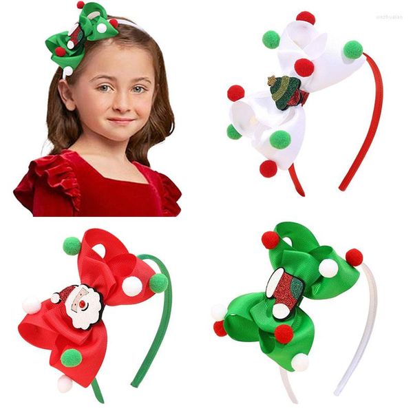 Accessori per capelli Ncmama Fasce per capelli natalizi alla moda per bambini Ragazze Simpatico cerchio per albero di Babbo Natale Fascia per capelli in peluche