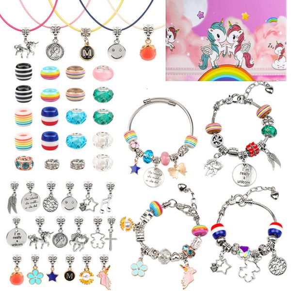 Artes e artesanato crianças unicórnio jóias charme pulseira fazendo suprimentos contas kit artes artesanato diy brinquedos para meninas adolescentes presentes de aniversário educacional 230923