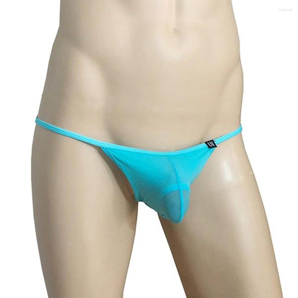 Unterhosen Männer Bulge Pouch Briefs Weiche Panty Männliche Atmungsaktive Eis Seide Unterwäsche Elastische Low Rise Höschen Solide Bikini Badehose