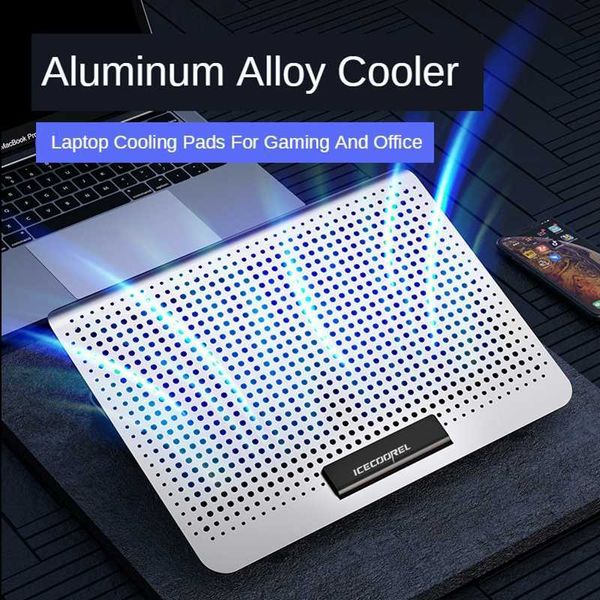 Almofadas de resfriamento para laptop Gaming Laptop Cooler Silent Big Fan Almofada de resfriamento para laptop de alumínio 2 portas USB Velocidade e altura ajustáveis Suporte para notebook 12-17 polegadas L230923