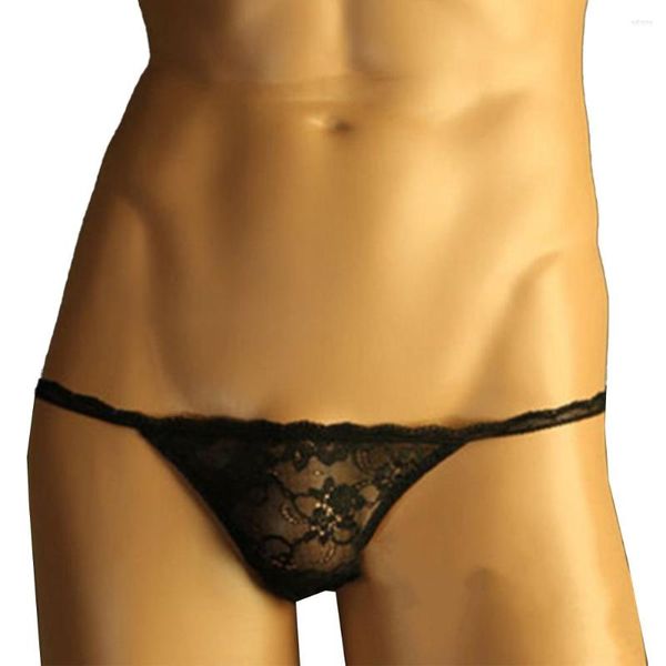 Calcinha feminina sexy homens sissy briefs rendas apertadas roupa interior baixo aumento transparente biquíni ultra-fino respirável leve lingerie