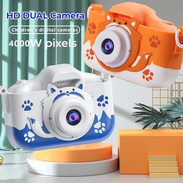 Câmeras de brinquedo 8G16G32G Crianças HD Dual Cartoon Câmera Digital Bonito Pequeno DSLR Mini Crianças Bebê Presentes de Aniversário Brinquedos Ao Ar Livre 230922