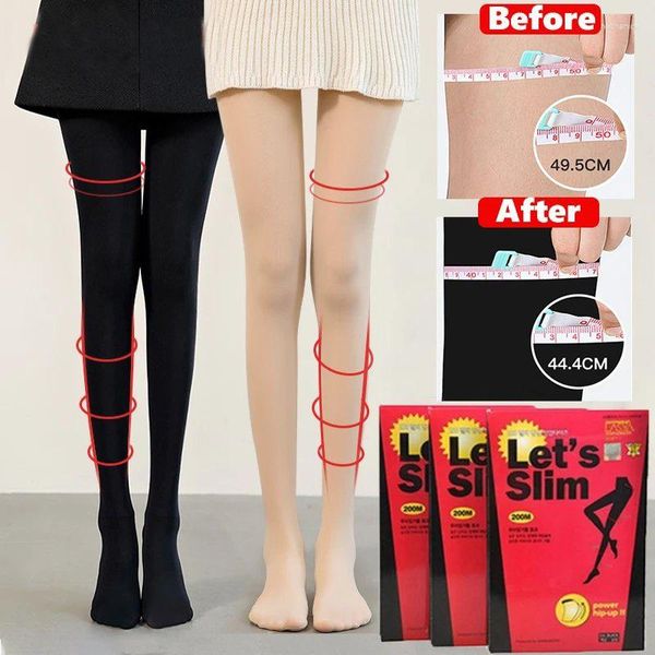 Mulheres meias collants plus size compressão elástica levantar nádegas feminino cintura alta elástico magro meia-calça