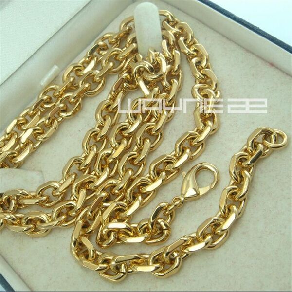 Collana a catena da uomo in oro giallo 18 carati da 18 ct, larghezza 6 mm, lunghezza 60 cm, n248276H