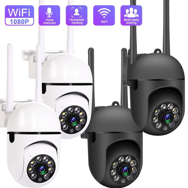 Câmeras IP 1080P 1/2/4PCS HD Wifi Auto Human Tracking Câmera de segurança interna sem fio Visão noturna Full Color Smart Home Monitor 230922