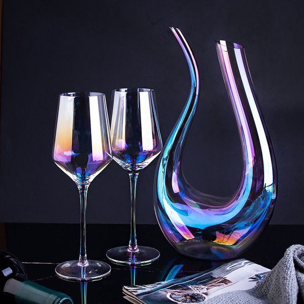 Copos de vinho luxo borgonha copo de vidro vermelho conjunto galvanizado colorido sem chumbo cristal cálice festa de casamento presentes de aniversário barra ferramenta 230923