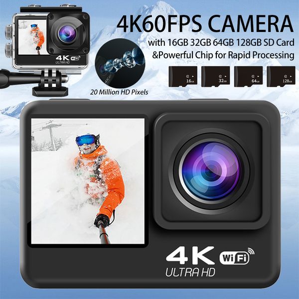 Oyuncak Kameralar Aksiyon Kamerası 4K60FPS FullView Ultrahd Dokunmatik Ekran Su Geçirmez Spor Sürücü Kaydedici Spor Kaskı 230922