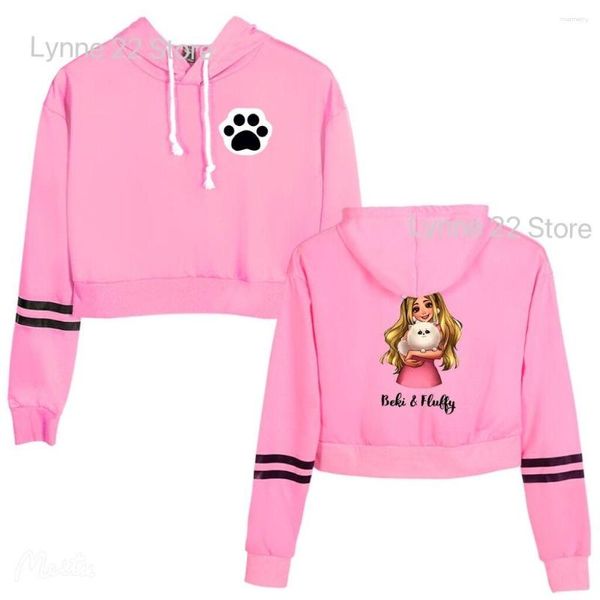 Hoodies femininos 2023 rebekah wing merch beki hoodie kawaii roupas cintura boné sexy moletom pulôver das mulheres menina colheita