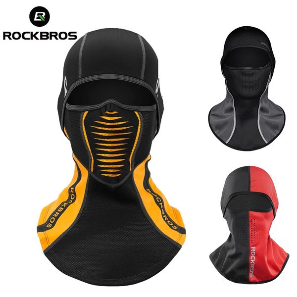 Fietspetten Maskers ROCKBROS Winter Thermische Fleece Skimasker Volledige gezichtsbedekking Snowboard Kap Sjaals Buitensport Winddicht Hoofddeksel Bivakmuts 230922