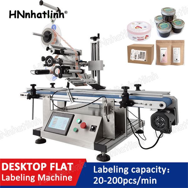 LT200-1 Automatische Flaschenaufkleber mit flacher Oberfläche, flache einseitige Etikettiermaschine für quadratische Flaschen, Buchshampoo, Händewaschen, mit Datumscodierer