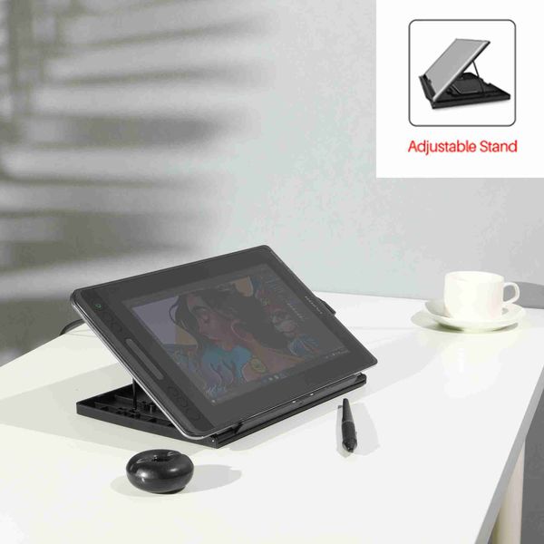 Tablets gráficos canetas huion kamvas pro 12 tablet gráfico digital sem bateria de caneta desenho de desenho de tablets com função de inclinação AG vidro Touch Bar L230923