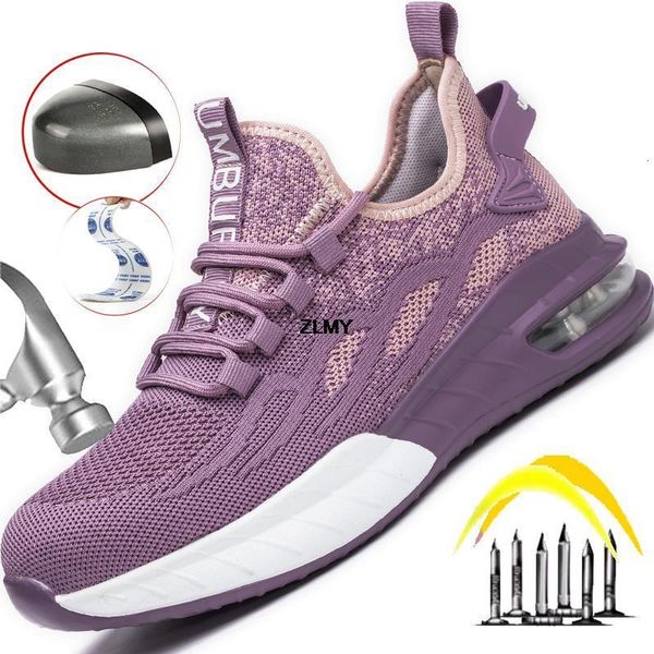 Frauen 839 Stahlzehen Sneakers Frau Atmungsfreie Sicherheitsstiefel Frauen Punktionenproof Arbeit Schuhe Leichte Industrie 230923