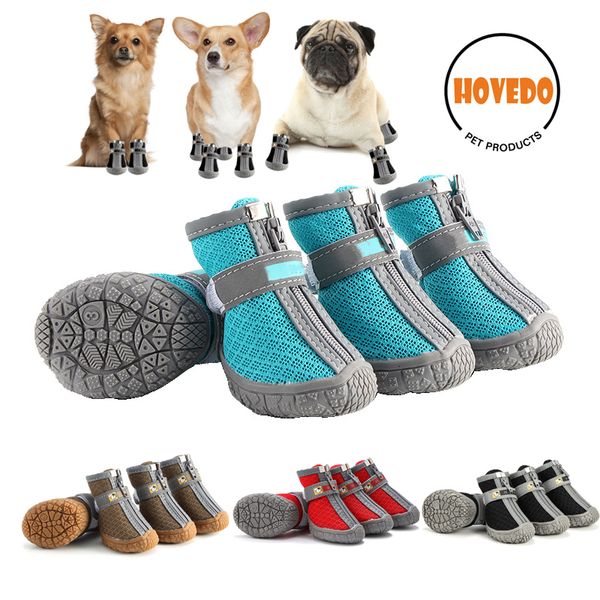 Scarpe protettive per animali domestici 4 pezzi Set Stivali da pioggia antiscivolo per cani estivi impermeabili Protezione per calzature Traspirante per gatti di piccola taglia Cuccioli di cane Calzini Stivaletti 230923