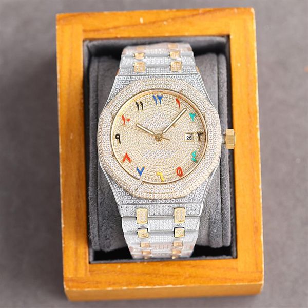 Часы с бриллиантами 40 мм Автоматические механические мужские часы для мужчин Наручные часы из нержавеющей стали Swarovski Модные наручные часы Montre De L262i