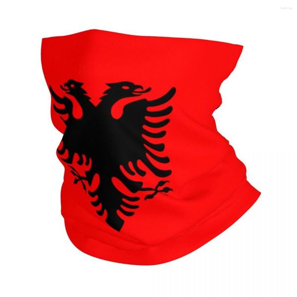 Lenços bandeira albanesa bandana pescoço gaiter impresso lenço mágico multi-uso ciclismo caminhadas unisex adulto inverno
