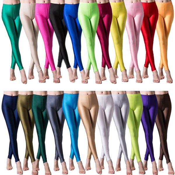 Damen-Leggings, hochelastisch, dünn, Bleistifthose, schlanke Hose in Übergröße, glänzende Yoga-Hose für Frauen, sexy hautfreundliche enge Leggings 230923