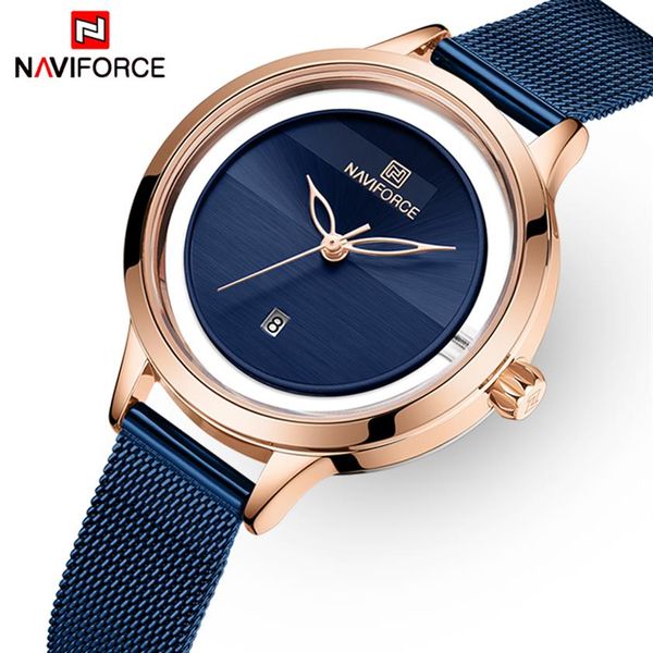 NAVIFORCE Marca de Luxo Relógios Femininos Moda Relógio de Quartzo Senhoras Simples Relógio de Pulso À Prova D 'Água Presente para Menina Relogio feminino215S