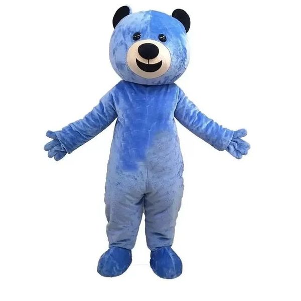 Costume da mascotte per orso blu completo per adulti, abiti per personaggi dei cartoni animati di Natale di Halloween, abiti pubblicitari, volantini