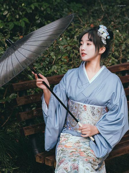 Roupas étnicas Senhora Kimono Modificado Estilo Japonês Formal Yukata Tradicional Mulheres Po Roupão Vintage Cosplay Wear