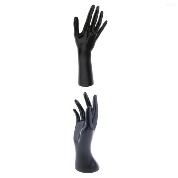 Schmuckbeutel 2x weibliche Frauen Handmodell für Armband Armreifen Ringe schwarz