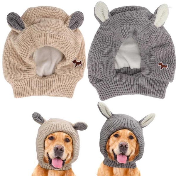 Cão vestuário pet jaqueta roupas coelhos orelha estilo chapéu proteção de ruído quente aliciamento earmuffs presente de natal