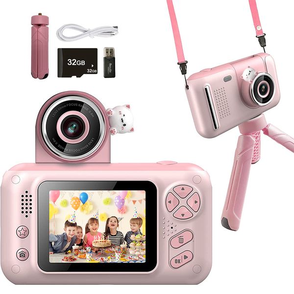 Filmadoras Mini Digital Kid Cartoon Camera Outdoor Pogal Toy Presentes HD Screen Camera Pographer Brinquedos Educativos Gravador de Vídeo 230923