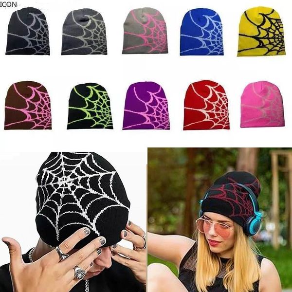 Şapkalar Tasarımcılar Kadın Y2K Beanie Spider Erkek Tasarımcı Çift Katmanlı Örme Şapka Sokak Giyim Kış Örgü Beanies Erkekler İçin Şapkalar Kadın Başlıkları Erkek Şapka