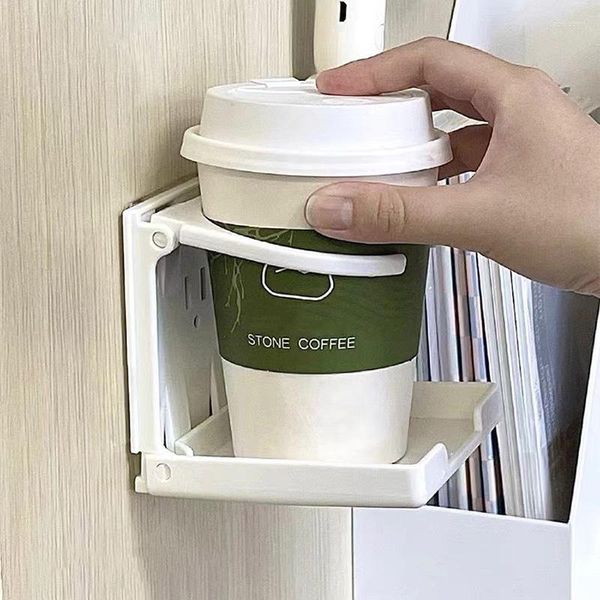 Garrafas de armazenamento suporte de copo dobrável sem perfuração rack de café para porta do armário de mesa dormitório casa fixado na parede multifuncional