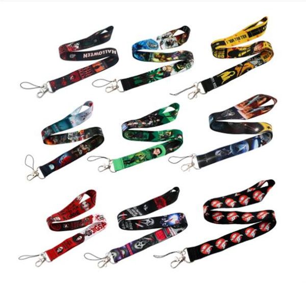 Filmes de terror dos desenhos animados Anime Lanyard Cool Print Lanyards Strap Phone Holder Neck Straps Pendurados Cordas Moda Botões Acessórios Designer Keychain