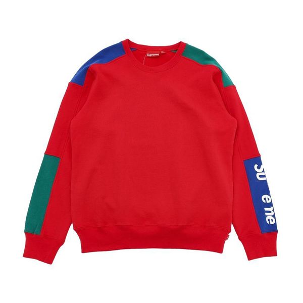 Süper Tasarımcı Sweater Suprenne Marka Crewneck Kirin Arm Yuvarlak Boyun Kontrast Kazak Kırmızı Hoodie Uzun Kollu Kazak Sokak Bombacı Hoodie 9690