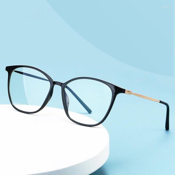 Sonnenbrille, blaues Licht blockierend, Brillengestell, optisch, Vollrand, Legierung, flexibel, TR-90-Kunststoff, AR-Beschichtung, hochwertige Verschreibung