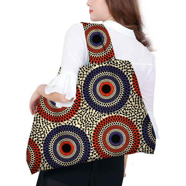 Sacs à provisions grande taille cire africaine grand fourre-tout ECO coton réutilisable épaule portable sacs à main pour femmes sac de poche pliable pliable 230923