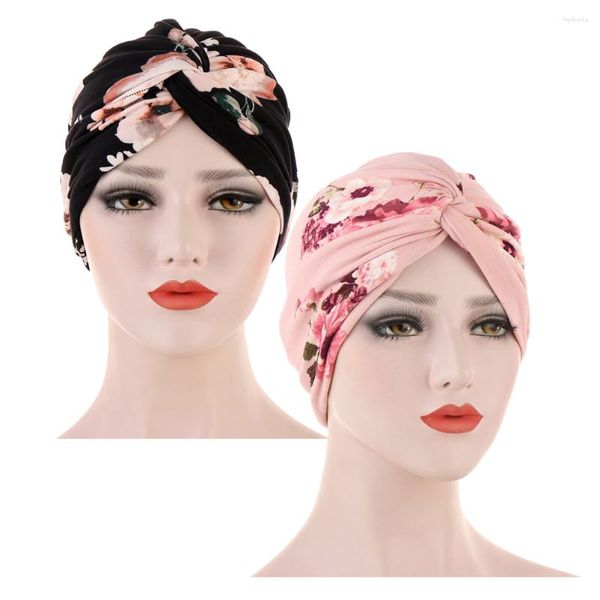 Bandane 2 pezzi Fascia per il sudore Fascia per capelli Berretto di bellezza Cappello turbante mimetico Sciarpa musulmana da donna