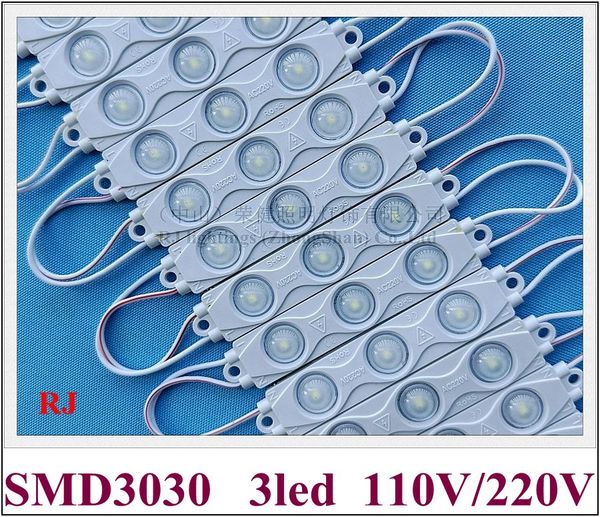 Modulo luce LED a iniezione PVC 1000 pezzi 220 V / 110 V per lettera segnaletica 2 W 250 lm SMD 3030 3 led IP65 97 mm * 18 mm * 8 mm Super luminoso Ciascun modulo può tagliare