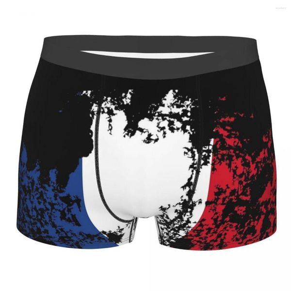 Mutande Divertenti Boxer Pantaloncini Mutandine Slip Uomo Francia Bandiera Grafica Fan francesi Intimo Morbido per uomo Taglie forti