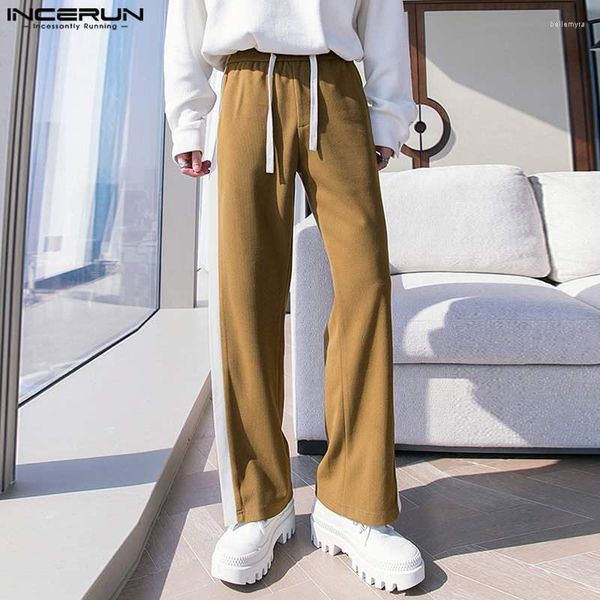 Pantaloni da uomo Casual Stile streetwear Pantaloni da uomo Moda NeroBianco Contrasto Bel maschio Pantaloni di vendita all-match S-5XL