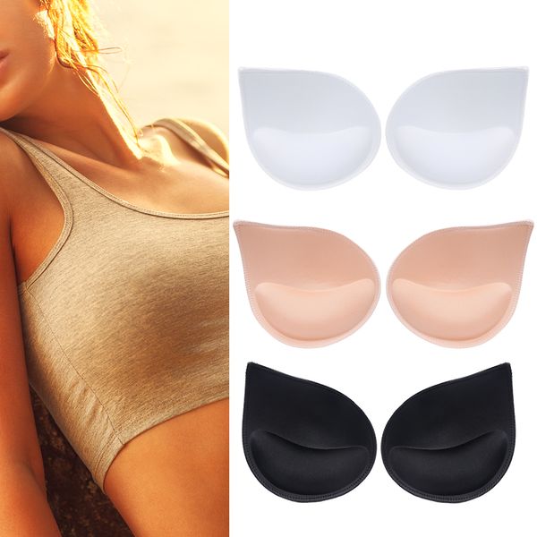 Nuovi inserti per reggiseno push up inserti intimo per donna sollevamento seno piccolo spugna traspirante fodera per reggiseno imbottito inserto per reggiseno per costume da bagno nero