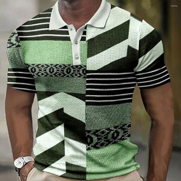 Herren-Poloshirts, 3D-bedruckte Rags-Poloshirts, Herrenhemd, lässig, kurzärmelig, Netzbluse, Sommerkleidung, übergroße T-Shirts, atmungsaktiv