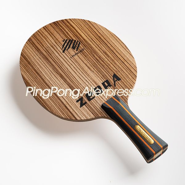 Raquetes de tênis de mesa originais Sanwei Zebra Gold Table Tennis Blade Golden Label Racket 7 Ply Wood Loop Ofensivo Ping Pong Bat Paddle 230923