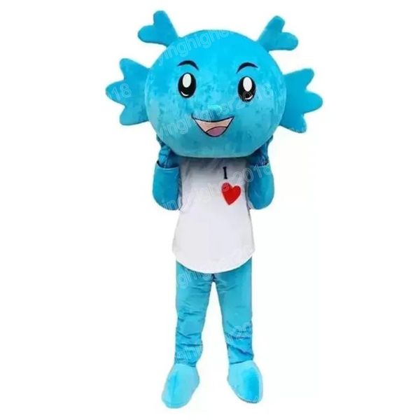 Halloween Blue Dragon Maskottchen Kostüm Erwachsene Größe Cartoon Anime Thema Charakter Karneval Unisex Kleid Weihnachten Fancy Performance Party Kleid