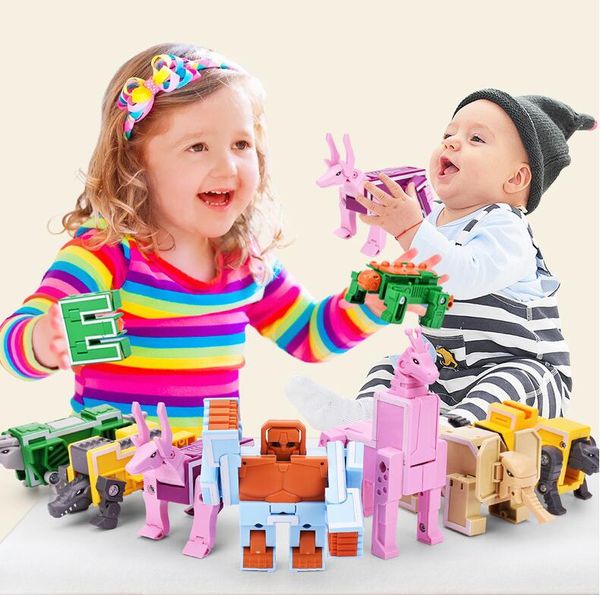 26 pezzi lettera building block trasformazione robot deforma alfabeto action figure assemblaggio blocchi giocattoli educativi bambini bambini