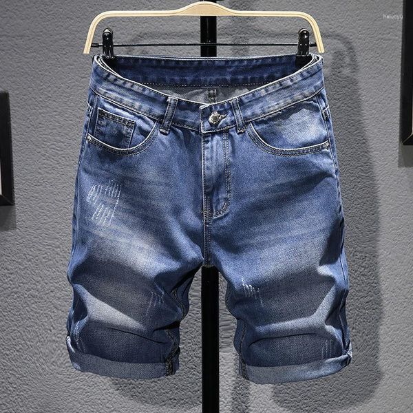 Pantaloncini da uomo 2023 Pantaloni corti da uomo jeans slim elasticizzati estivi alla moda casual da lavoro in denim slim allentati