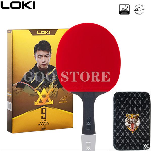 Raquetes de tênis de mesa LOKI 9 Star 8/7/6 Star Raquete de tênis de mesa lâmina de carbono alta pegajosa original LOKI Ping Pong Bat Competition Paddle 230923