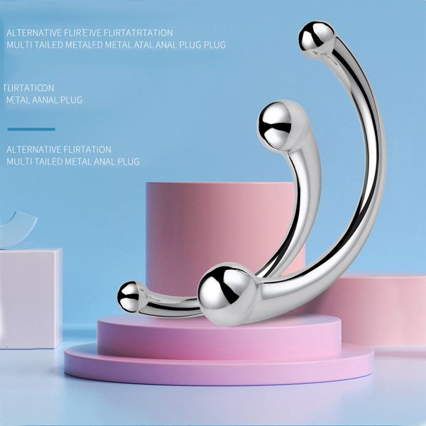 Giocattoli anali Plug Dildo Acciaio inossidabile G Spot Bacchetta Bastone da massaggio Pene in puro metallo GSpot Stimolatore Giocattolo del sesso per donne Uomini 230923