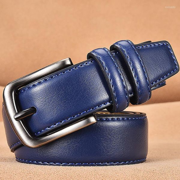 Cinture Cintura da uomo Cinturino Casual Maschile per uomo Jeans in pelle Genuino marchio Cinturon Elastico Hombre NSDS01