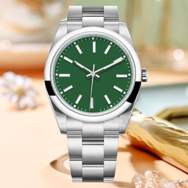 Moda 31mm relógio de pulso masculino 36mm 41 relojes de pulso relógio meninos relógios verdes safira automática 2813 movimento mecânico montre de aço inoxidável